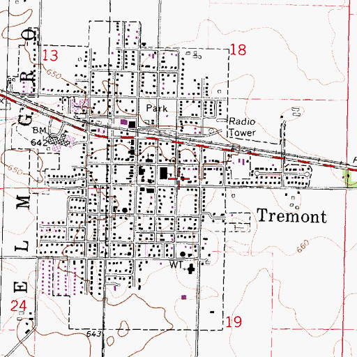 Topographic Map of Tremont Apostolic Church, IL
