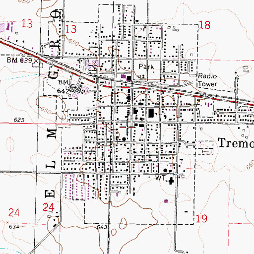 Topographic Map of Tremont United Methodist Church, IL