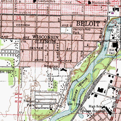 Topographic Map of Church of Christ, IL