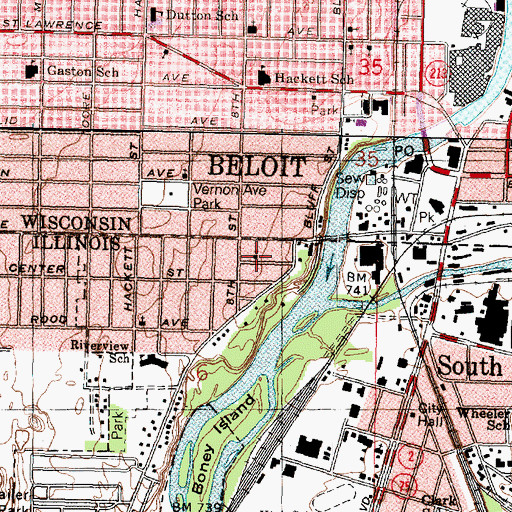 Topographic Map of First Pentecostal Church, IL