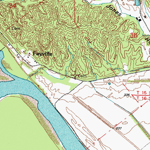 Topographic Map of Santa Fe Cemetery, IL
