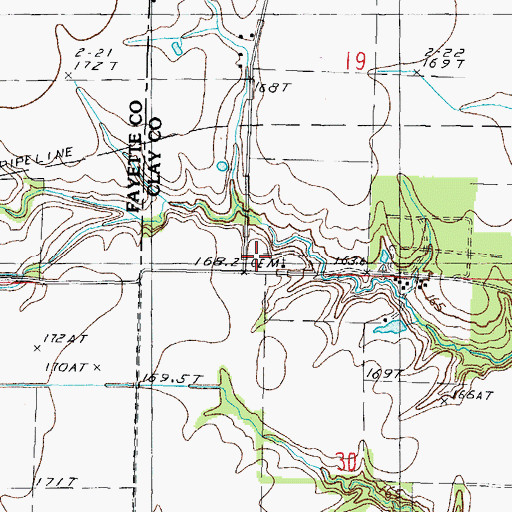 Topographic Map of Keen Chapel Cemetery, IL