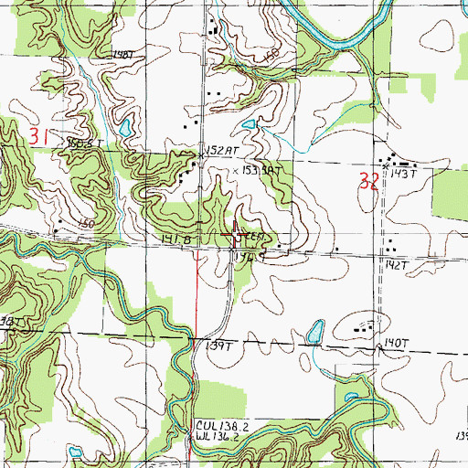 Topographic Map of Newton Chapel Cemetery, IL
