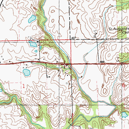 Topographic Map of Blackburn School (historical), IL