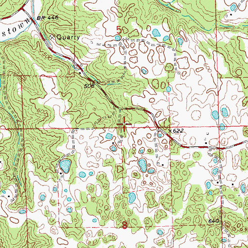 Topographic Map of Bluff School (historical), IL