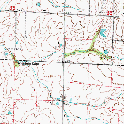 Topographic Map of Brickey School (historical), IL