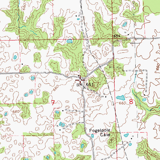 Topographic Map of Clifford School (historical), IL
