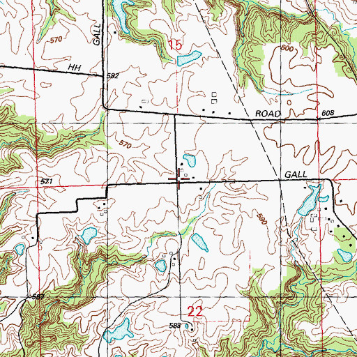 Topographic Map of Copp School (historical), IL