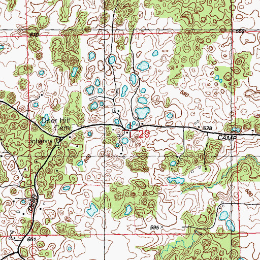 Topographic Map of Deer Hill School (historical), IL