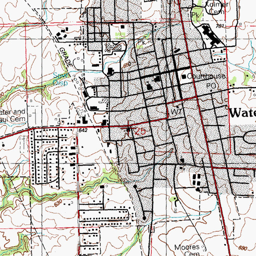 Topographic Map of First Baptist Church of Waterloo, IL