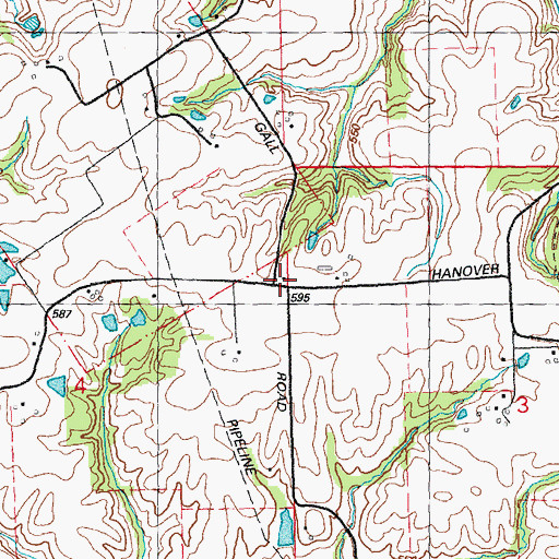 Topographic Map of Gall School (historical), IL