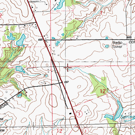 Topographic Map of Holcomb School (historical), IL