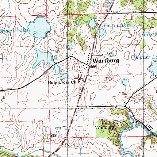 Topographic Map of Holy Cross Church, IL