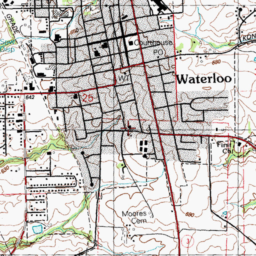 Topographic Map of Immanuel Lutheran Church, IL