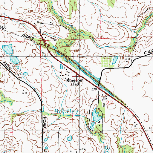 Topographic Map of Kingdom Hall, IL