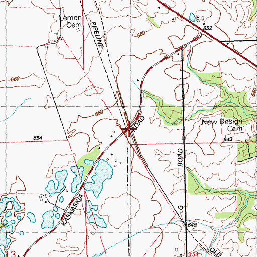 Topographic Map of Lemens, IL