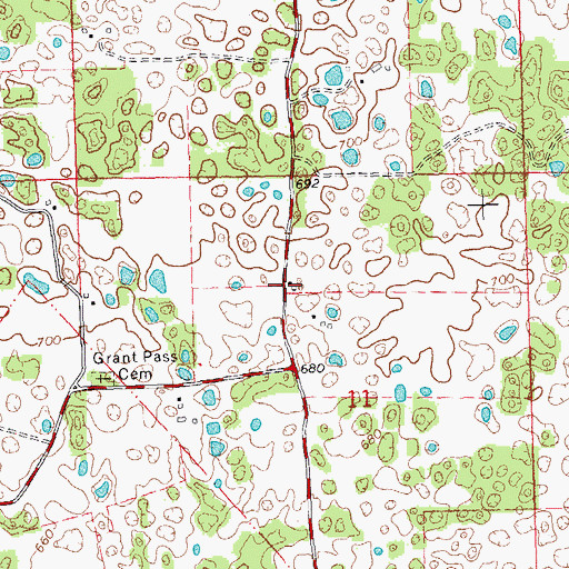 Topographic Map of Maus School (historical), IL