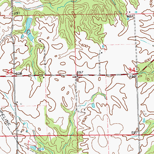 Topographic Map of McBride School (historical), IL