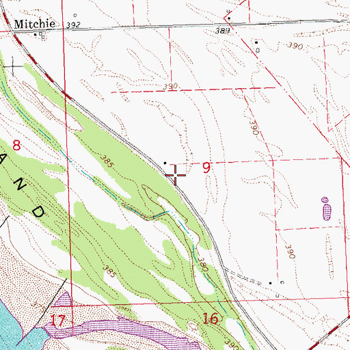 Topographic Map of Mitchie School (historical), IL