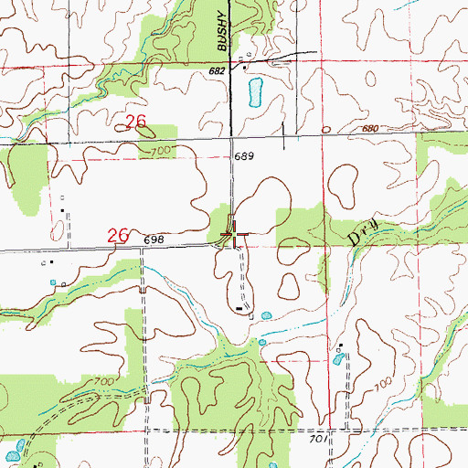 Topographic Map of Oak Grove School (historical), IL