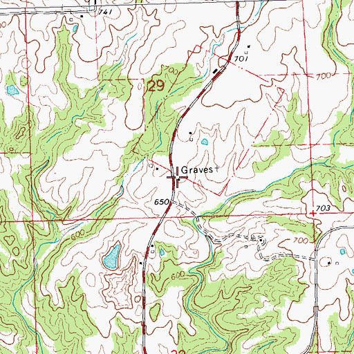 Topographic Map of Posten School (historical), IL