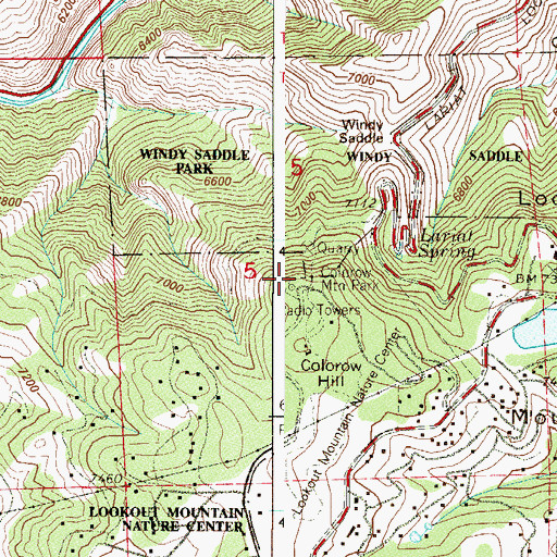 Topographic Map of Colorow Mountain Park, CO