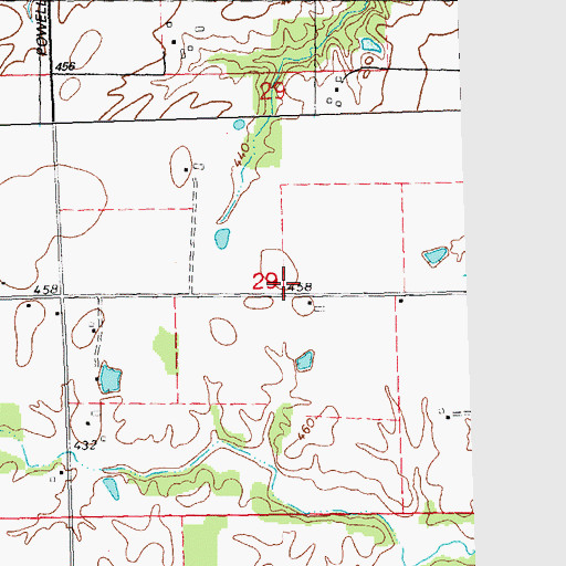 Topographic Map of Round Prairie School (historical), IL