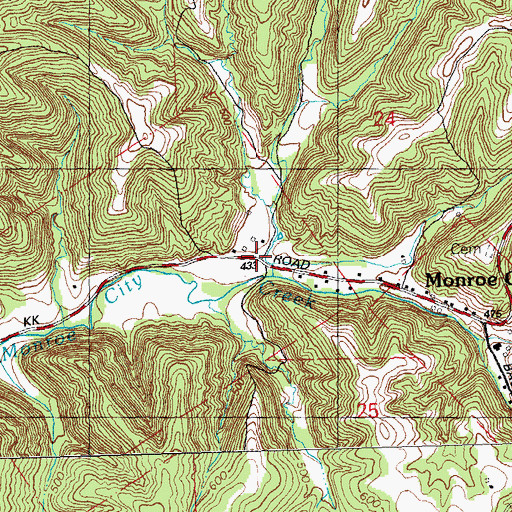Topographic Map of Woodville (historical), IL