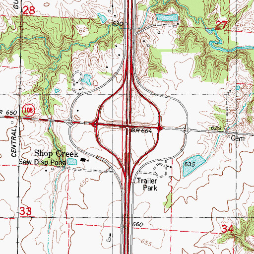 Topographic Map of Interchange 60, IL