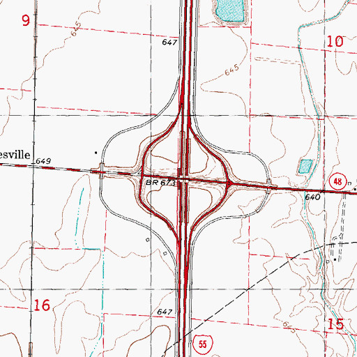 Topographic Map of Interchange 63, IL