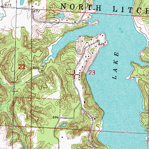 Topographic Map of Island View, IL