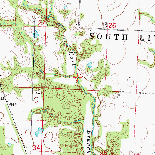 Topographic Map of Middle Fork, IL