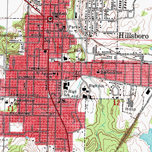 Topographic Map of Our Saviors Lutheran Church, IL