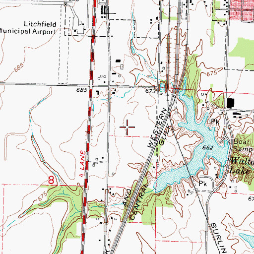 Topographic Map of Route Sixty-Six Industrial Park, IL