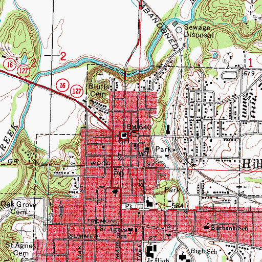 Topographic Map of Saint Pauls Evangelical Lutheran Church, IL