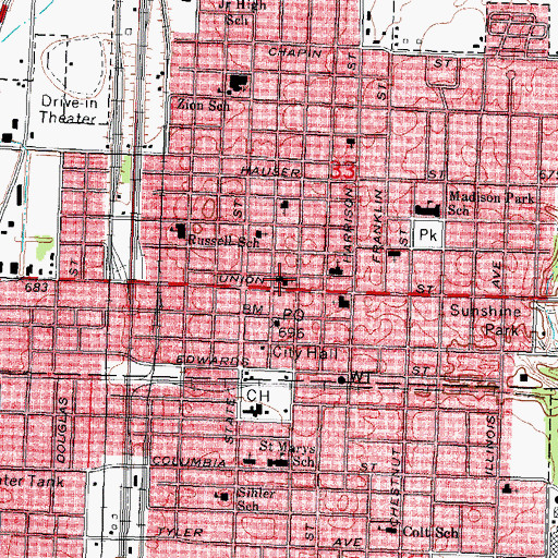 Topographic Map of Saint Timothy United Methodist Church, IL