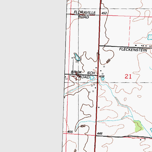 Topographic Map of Brick School (historical), IL