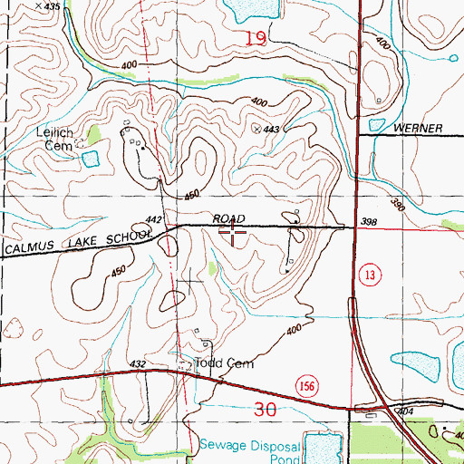 Topographic Map of Calamus Lake School (historical), IL