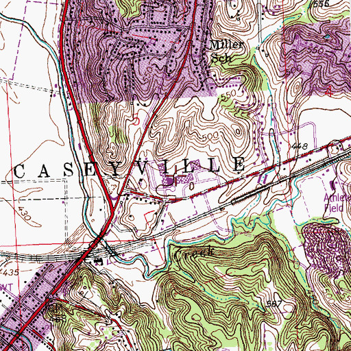 Topographic Map of Collinsville High School, IL