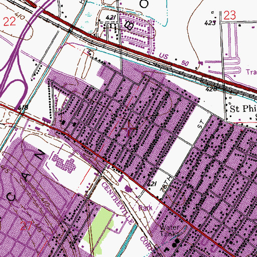 Topographic Map of Harding Elementary School, IL