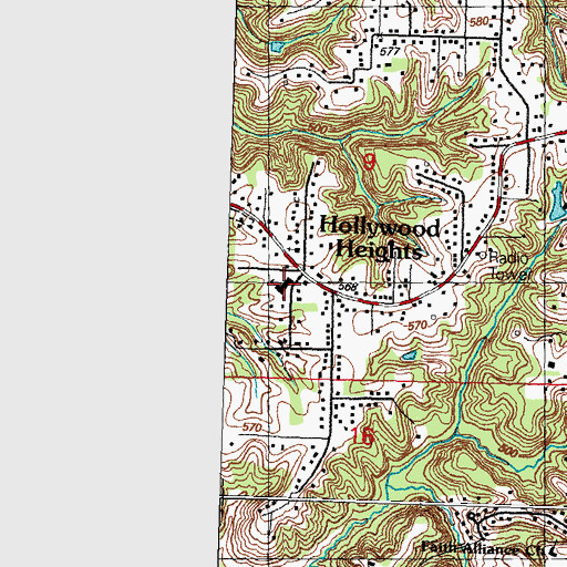 Topographic Map of Hollywood Heights Elementary School, IL