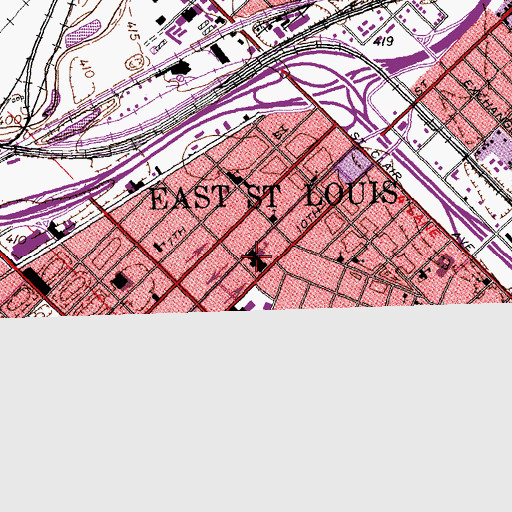 Topographic Map of Hughes-Quinn/Rock Junior High School, IL
