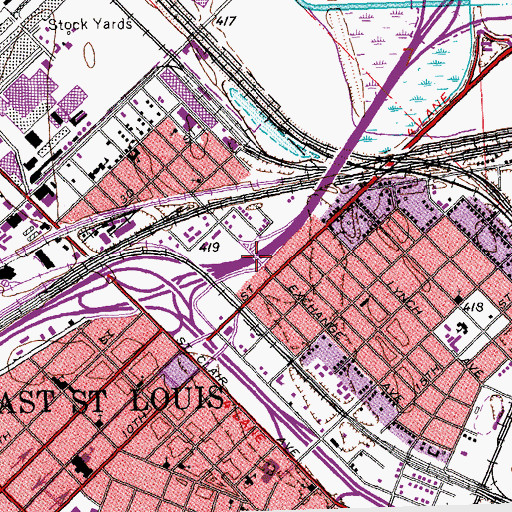 Topographic Map of Interchange 3, IL