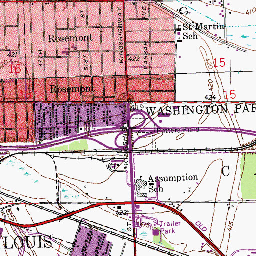 Topographic Map of Interchange 6, IL