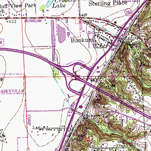 Topographic Map of Interchange 9, IL