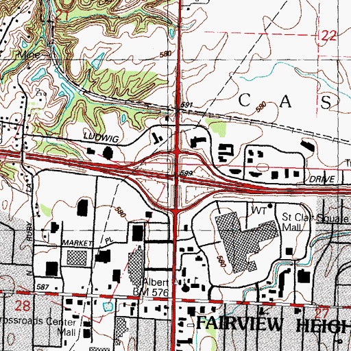 Topographic Map of Interchange 12, IL