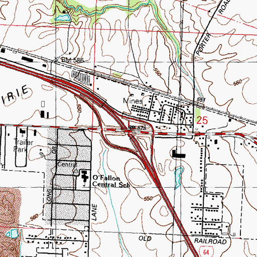 Topographic Map of Interchange 14, IL