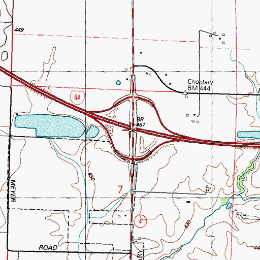 Topographic Map of Interchange 23, IL
