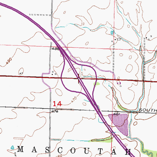Topographic Map of Interchange 27, IL