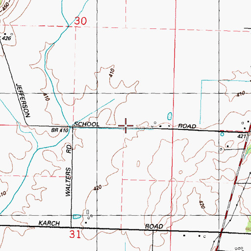 Topographic Map of Jefferson School (historical), IL
